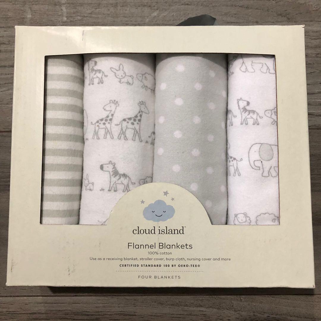 Flannel Receiving Baby Blankets Two by Two 4pack Cloud Island