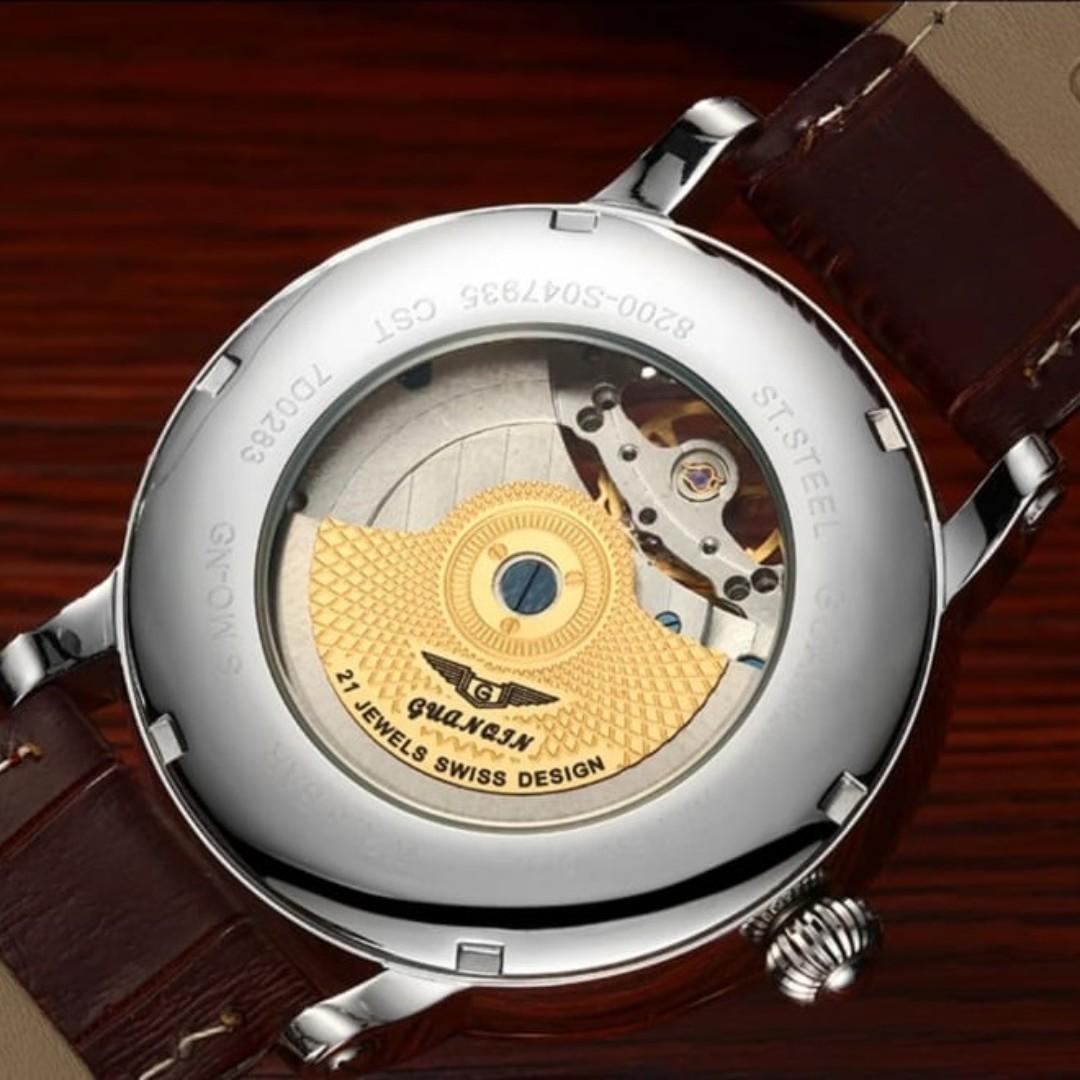 Jam Tangan GUANQIN Tourbillon Automatic ORI, Fesyen Pria, Jam