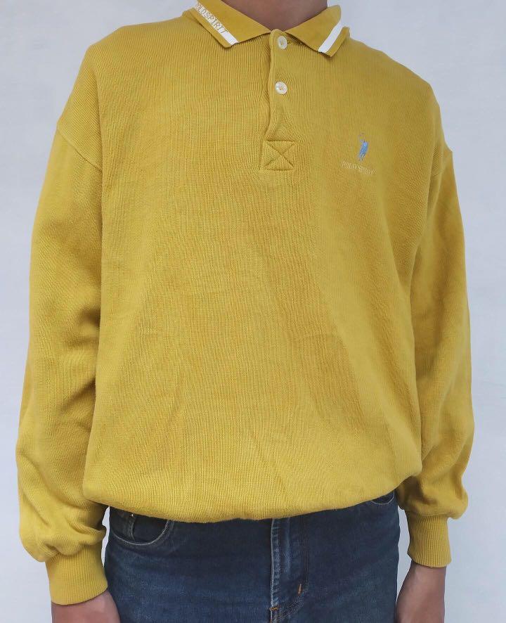 Long Sleeve Polo Shirt, Fesyen Pria 
