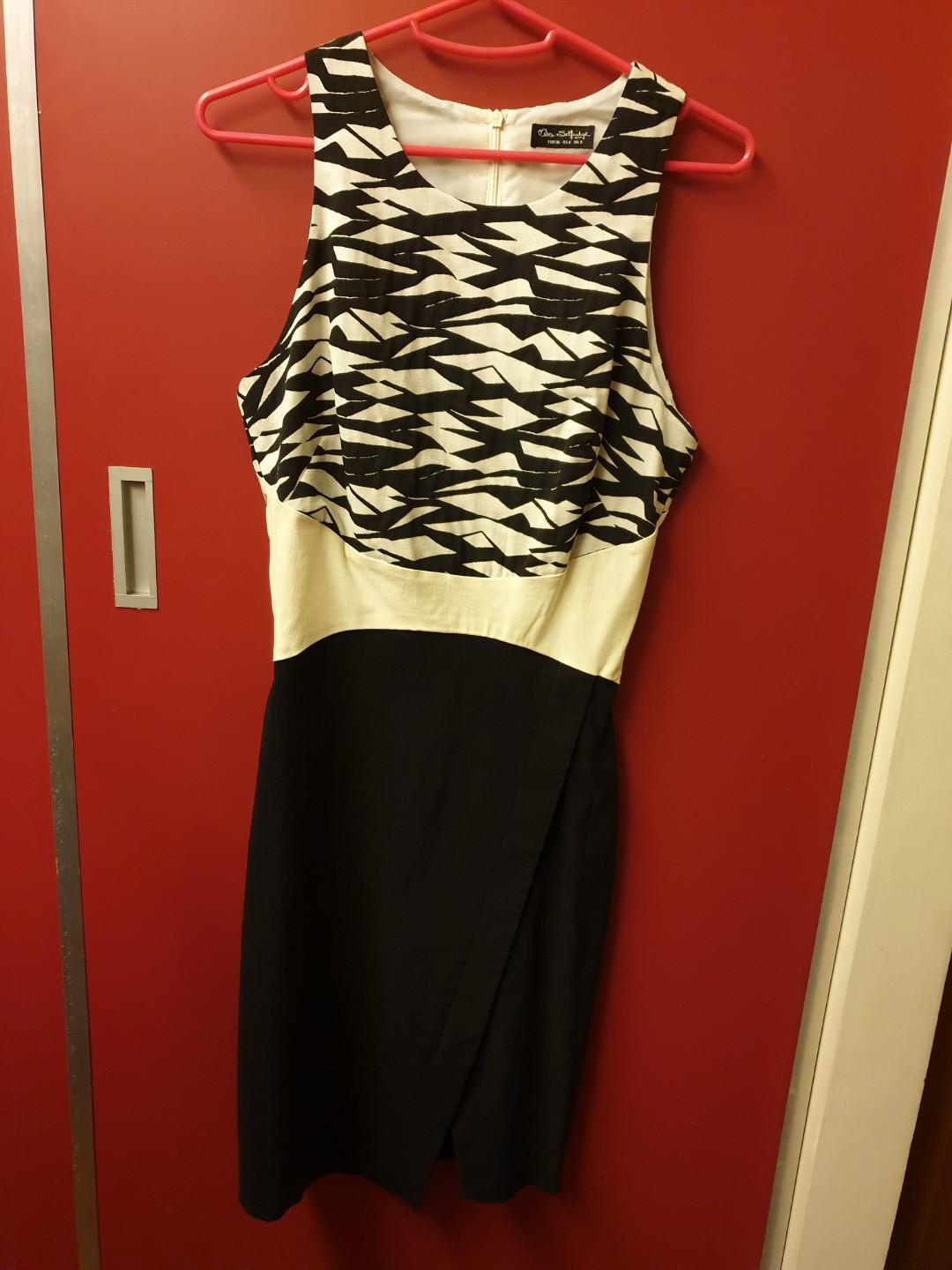 miss selfridge black and white dress