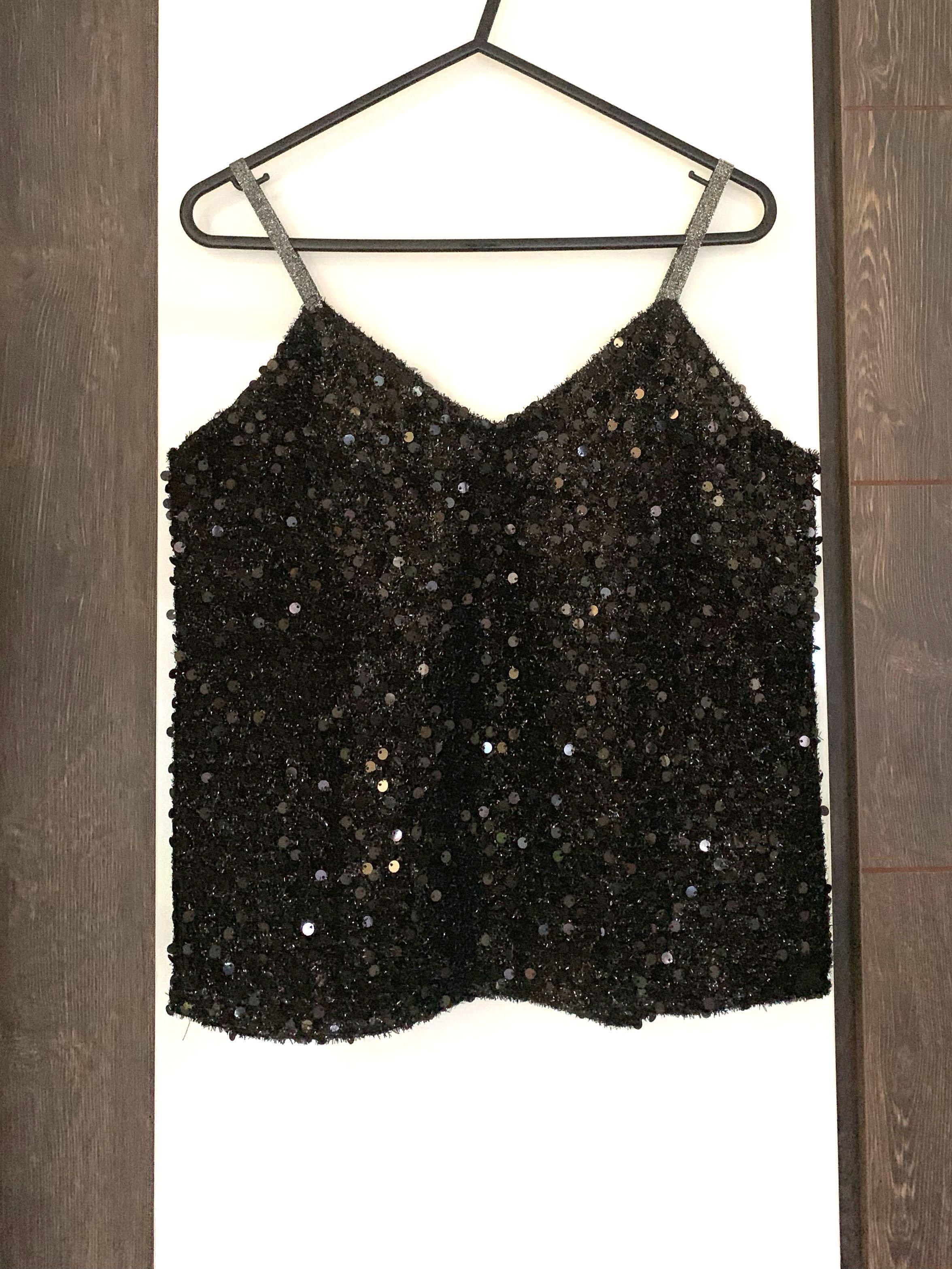 black sparkly camisole