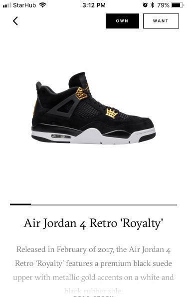 nike air jordan 4 retro royalty black gold