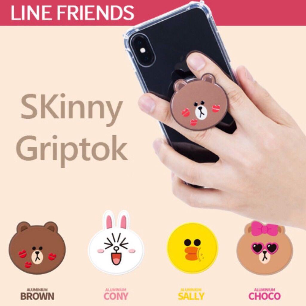 Po Official Line Friends Grip Tok Pop Socket Grip Holder Entertainment K Wave On Carousell