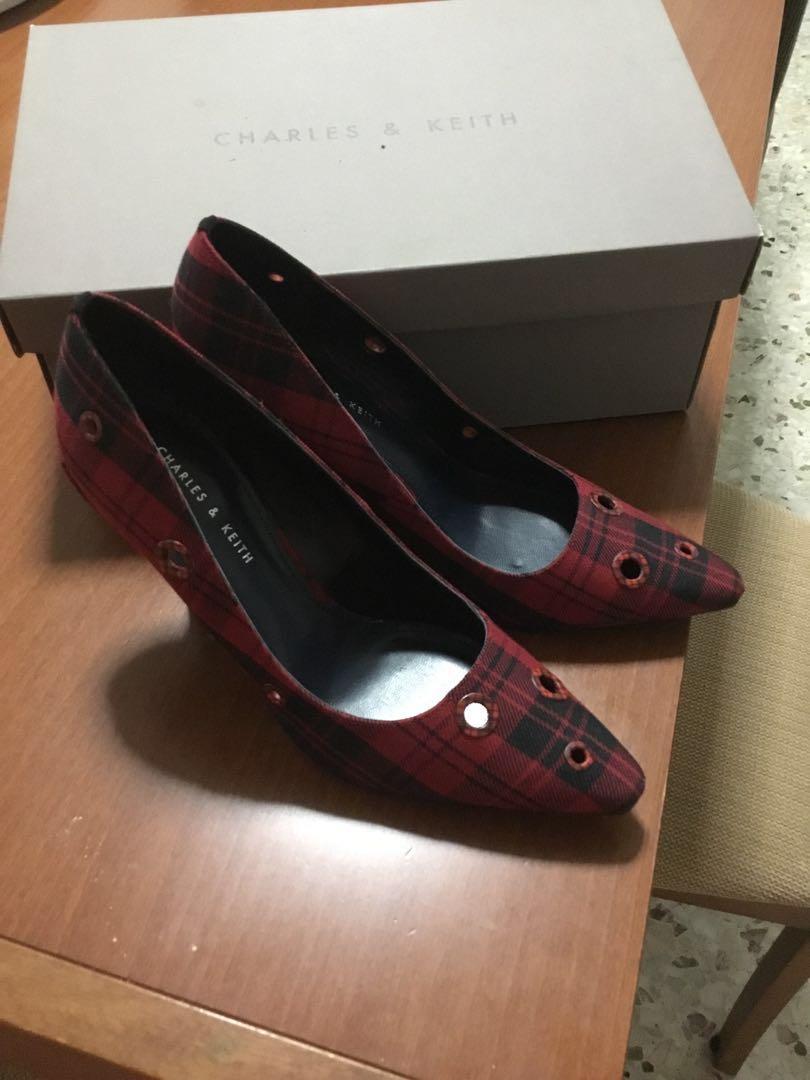 charles and keith red shoes