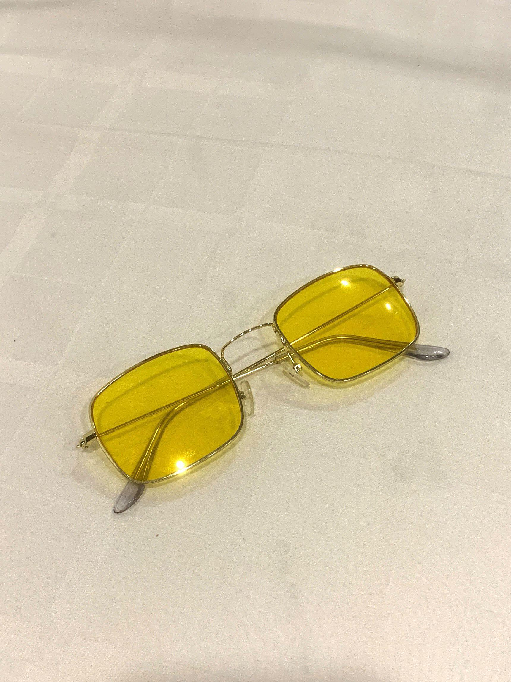 Square Yellow Lens Frame Retro