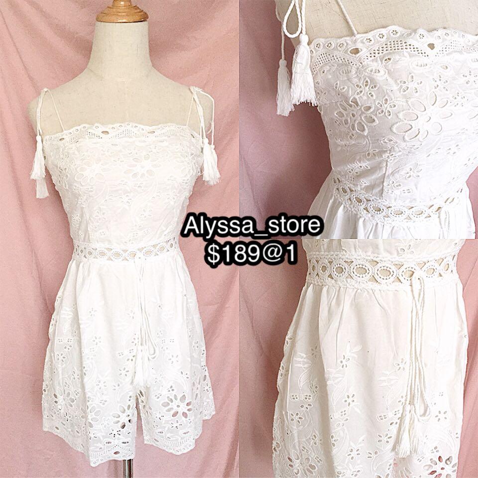 white bridal playsuit