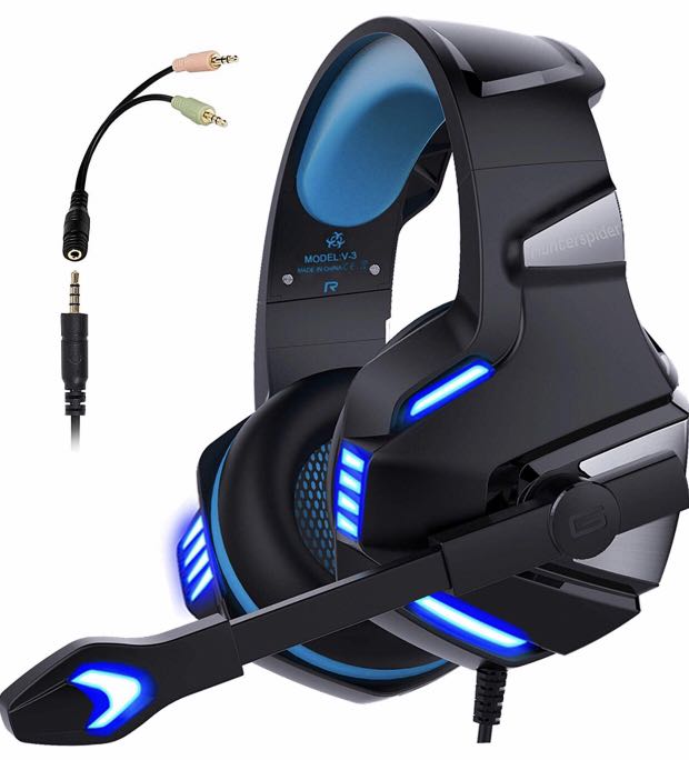 blue gaming headset with mic