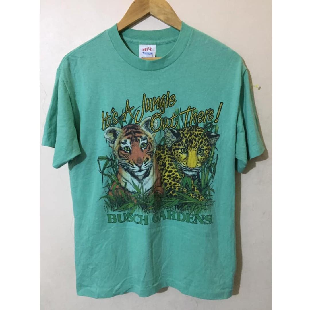 T-shirt Vintage Busch Gardens Clydesdale Budweiser Manches Longues Taille L - Occasion En Très Bon état