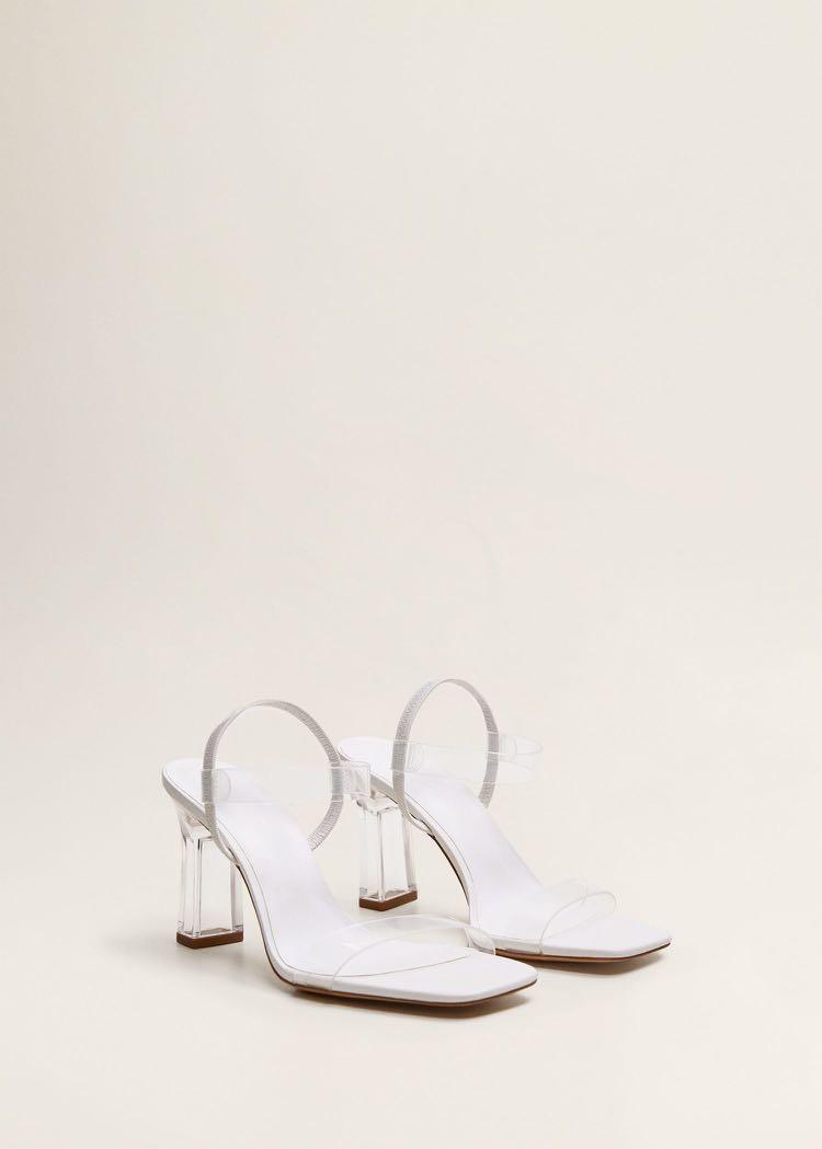 heeled slingback vinyl shoe