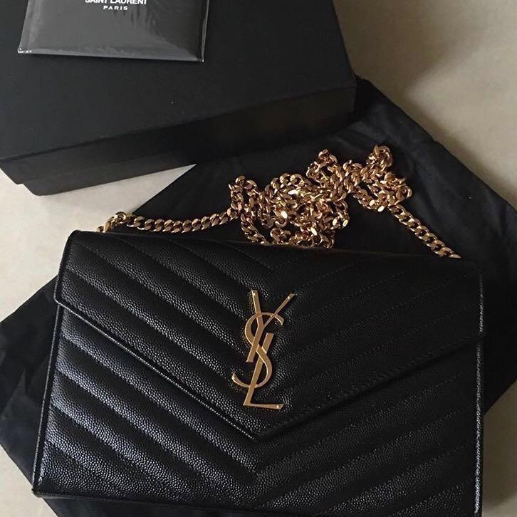 ysl large wallet on chain