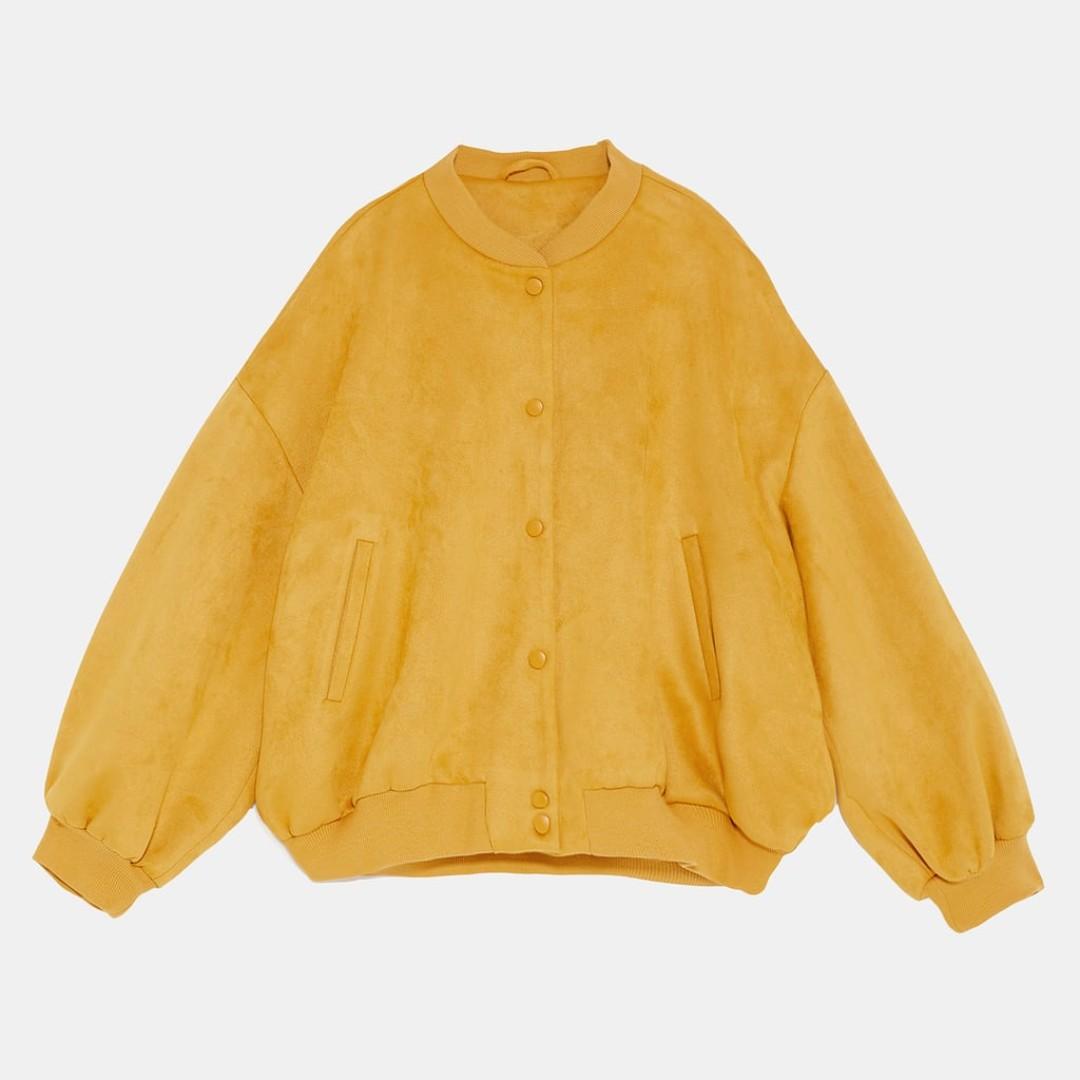 yellow bomber jacket zara