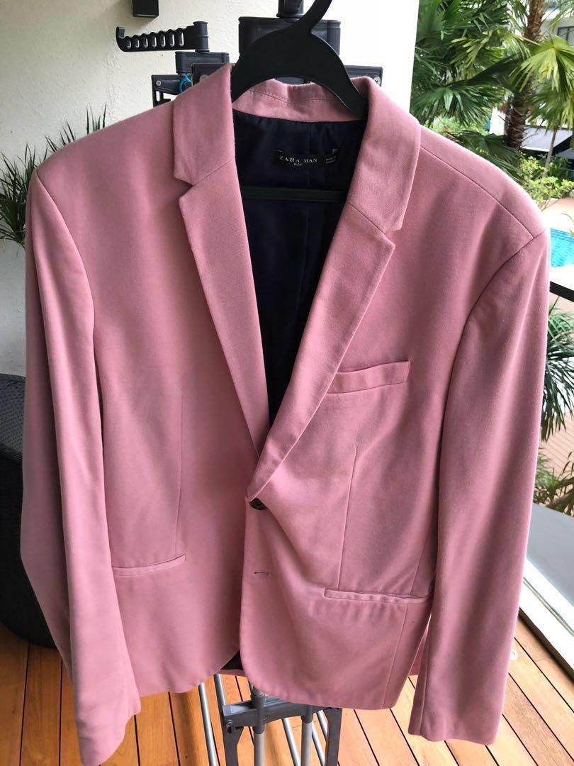 ZARA Pink Blazer for Men, Men's Fashion 