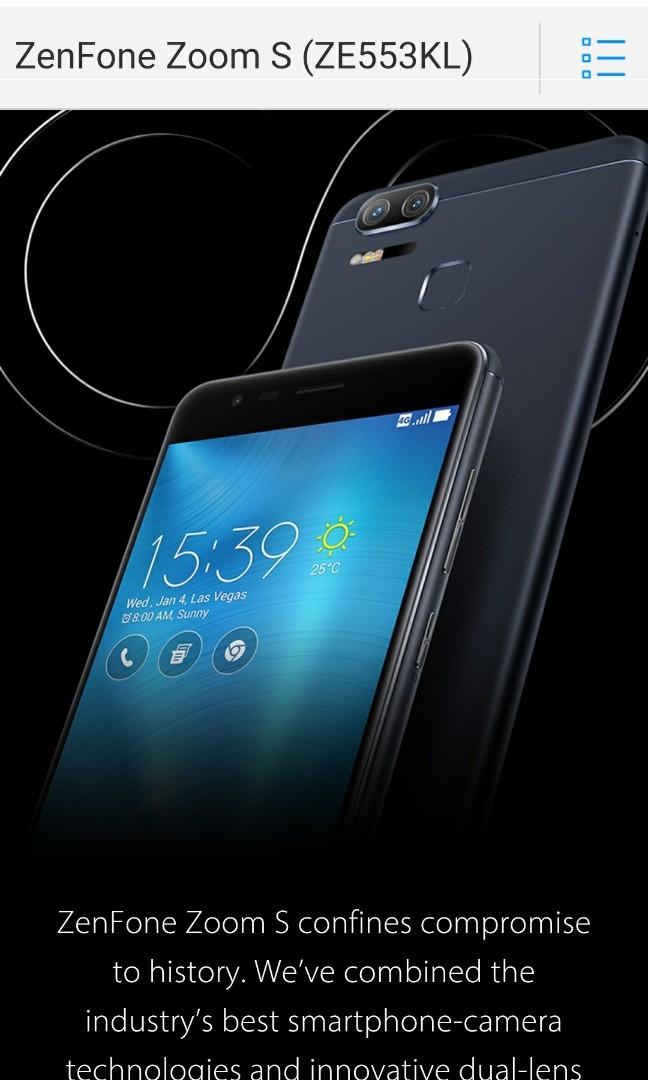 Asus Zenfone Zoom S Ze553kl Mobile Phones Tablets Android Phones Others On Carousell