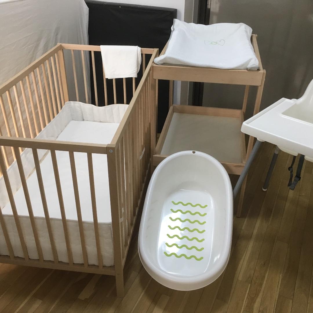 baby cot change table set