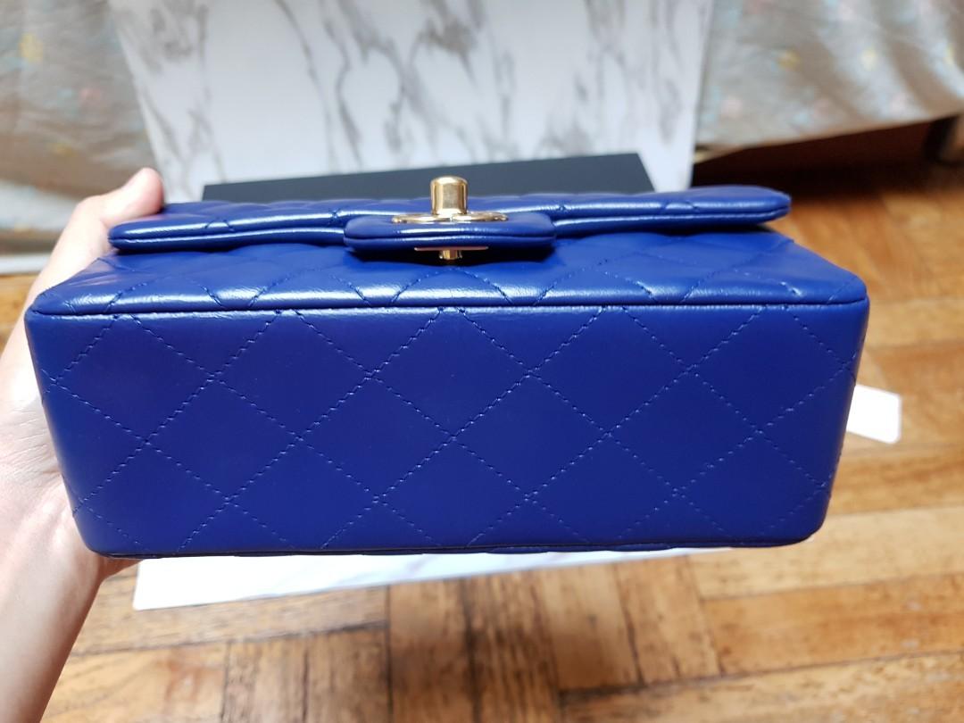 Chanel Mini Rectangular in Royal Blue with Gold Hardware, Luxury