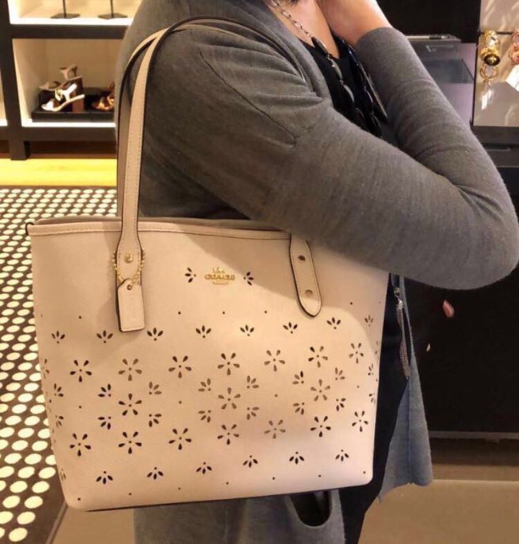 Coach eyelet top tote