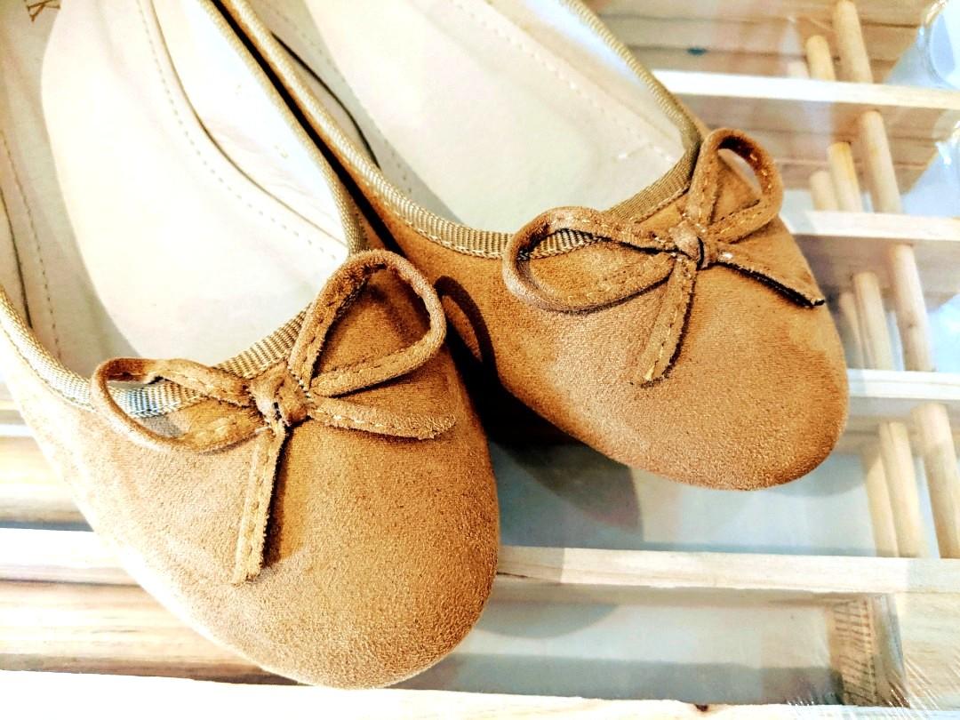 camel suede flats