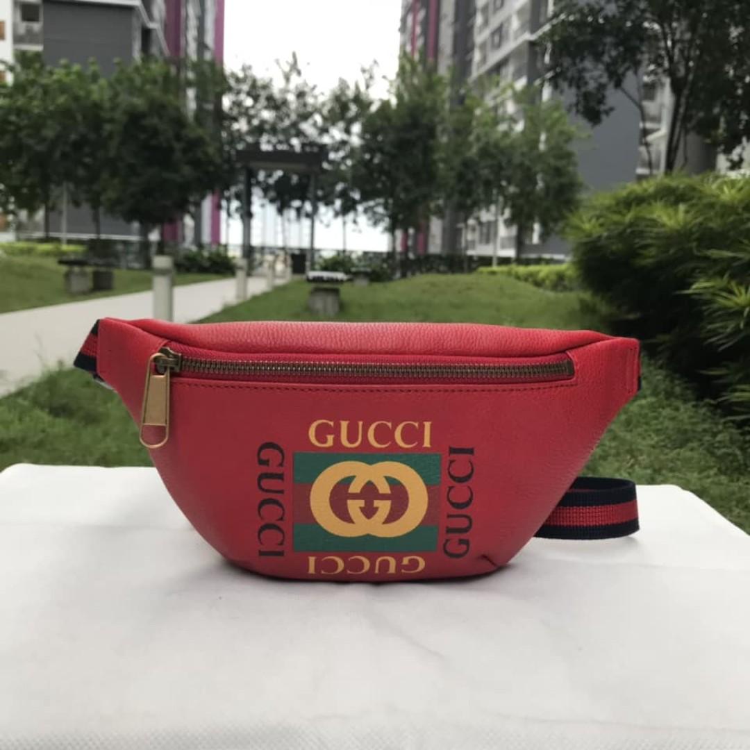 Gucci Print Small Belt Bag in Red Men s Fashion Bags Belt bags