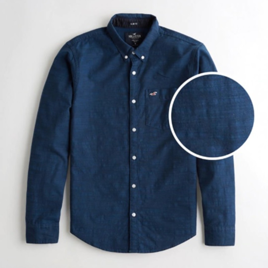 Hollister stretch oxford sales slim fit shirt