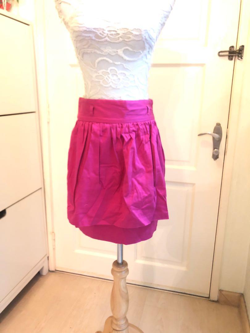 Hot pink store peplum skirt