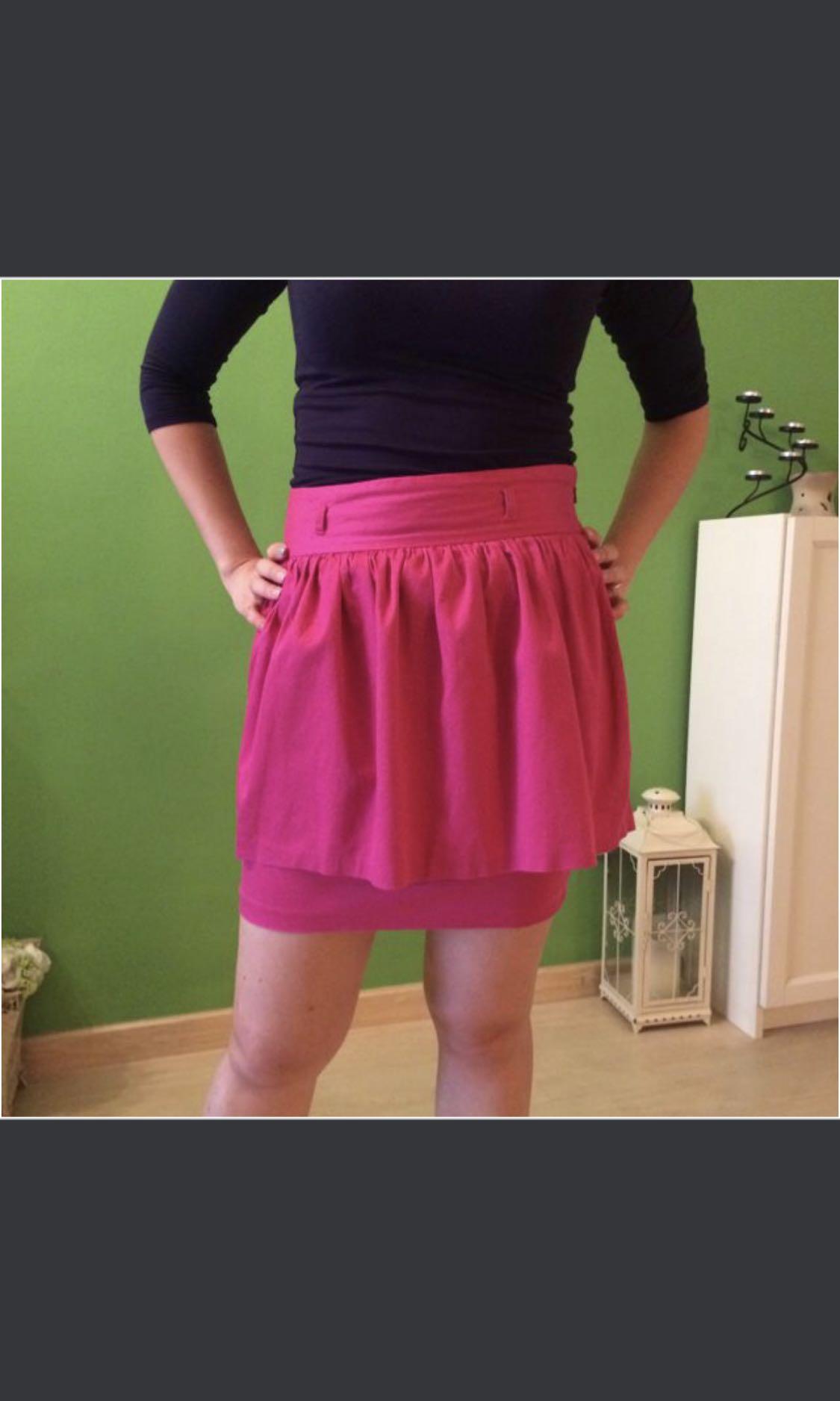 Hot pink peplum skirt top