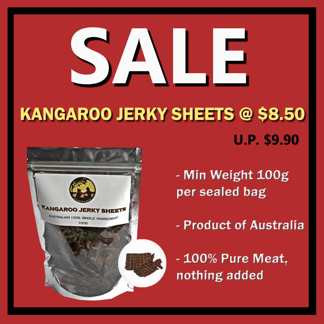 [SALE] Kangaroo Jerky Sheet (100g) caroupayzerofees, Pet Supplies, Pet