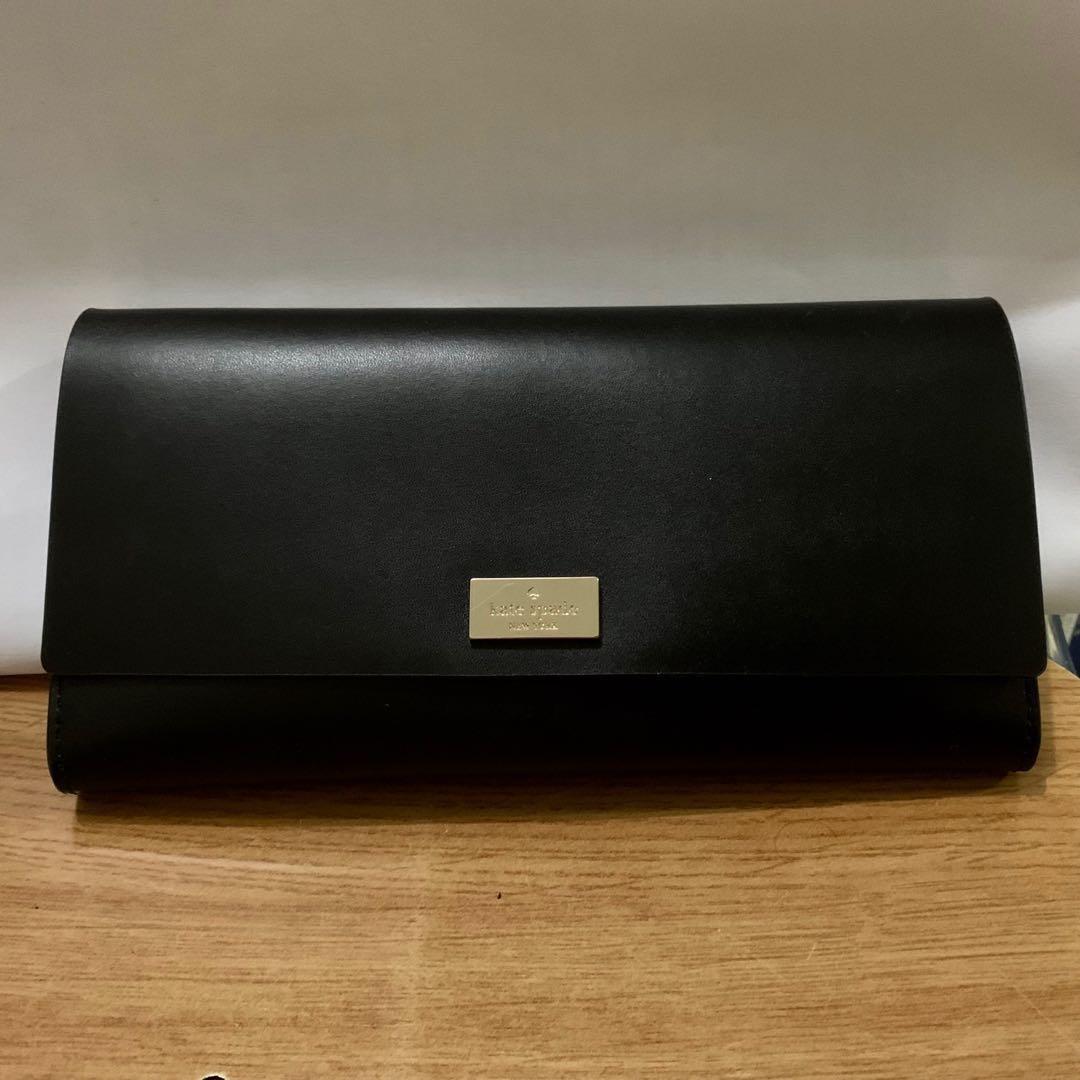 🚨 BIGGEST SALE ALERT 🚨 Preloved Kate Spade Arbour Hill Pim Smooth Leather  Long Wallet (Black & Pink), Luxury, Bags & Wallets on Carousell