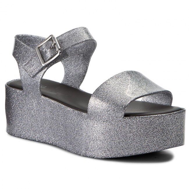 Melissa Mar Platforms Silver Glitter 