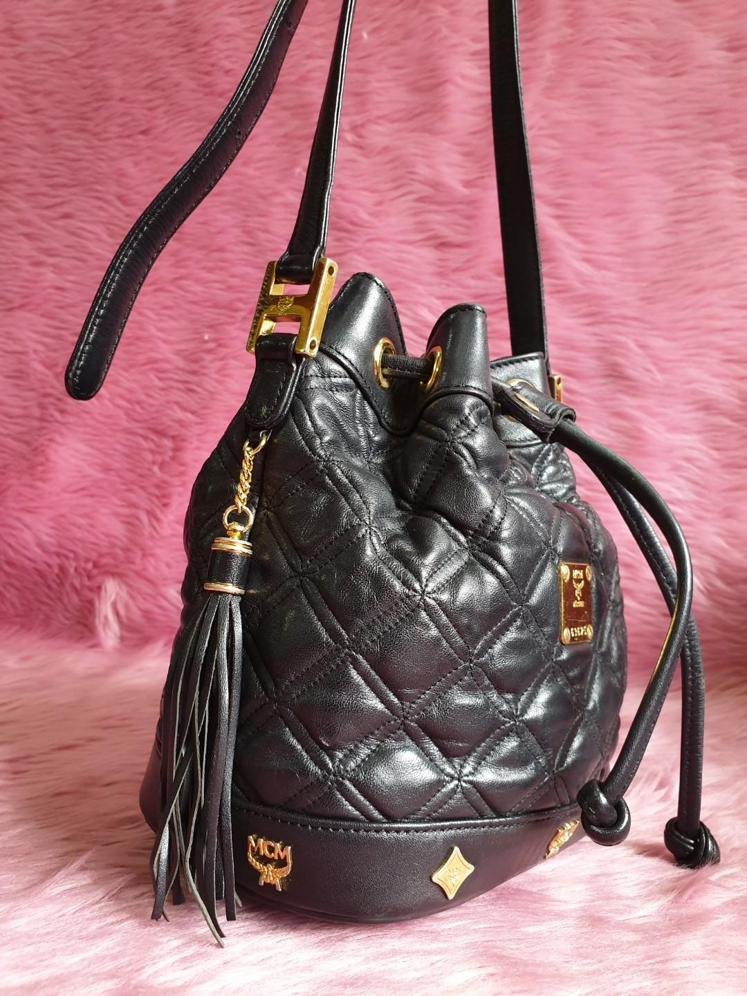 MCM Vintage Mini Bucket Crossbody Bag, Women's Fashion, Bags & Wallets