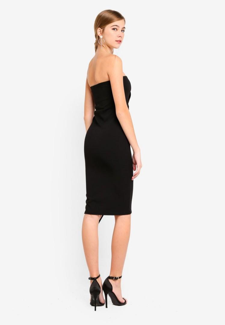missguided bandeau origami midi dress