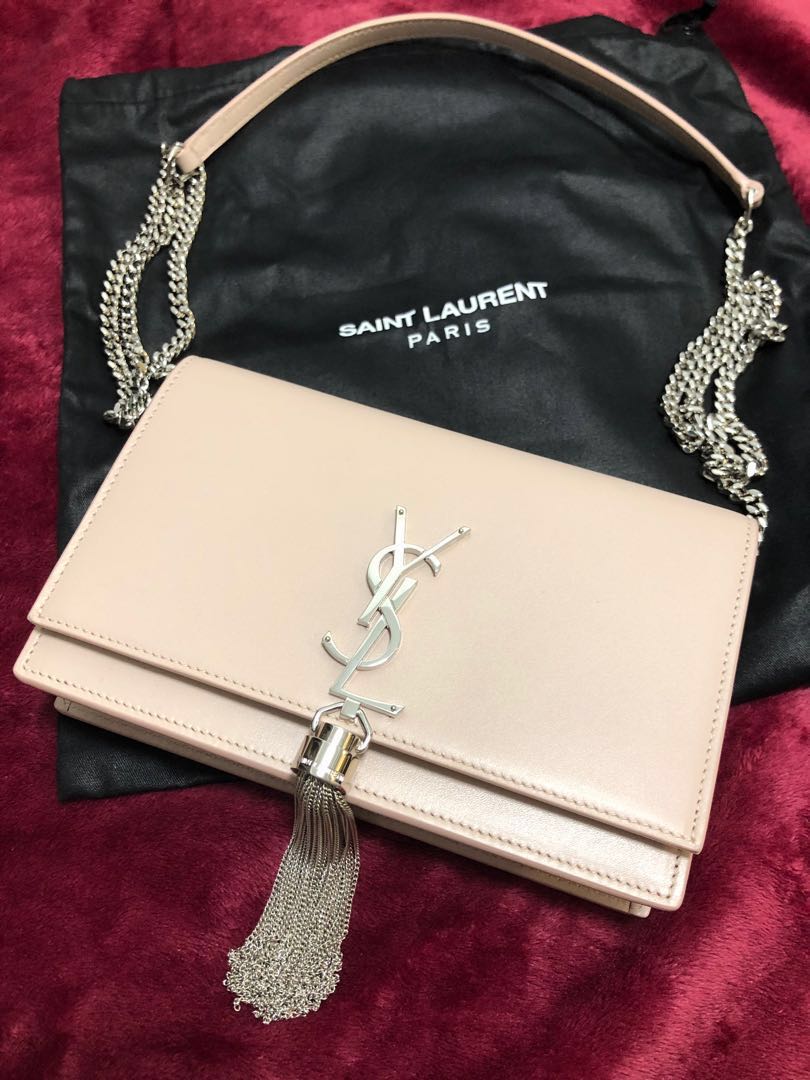 ysl pink wallet on chain