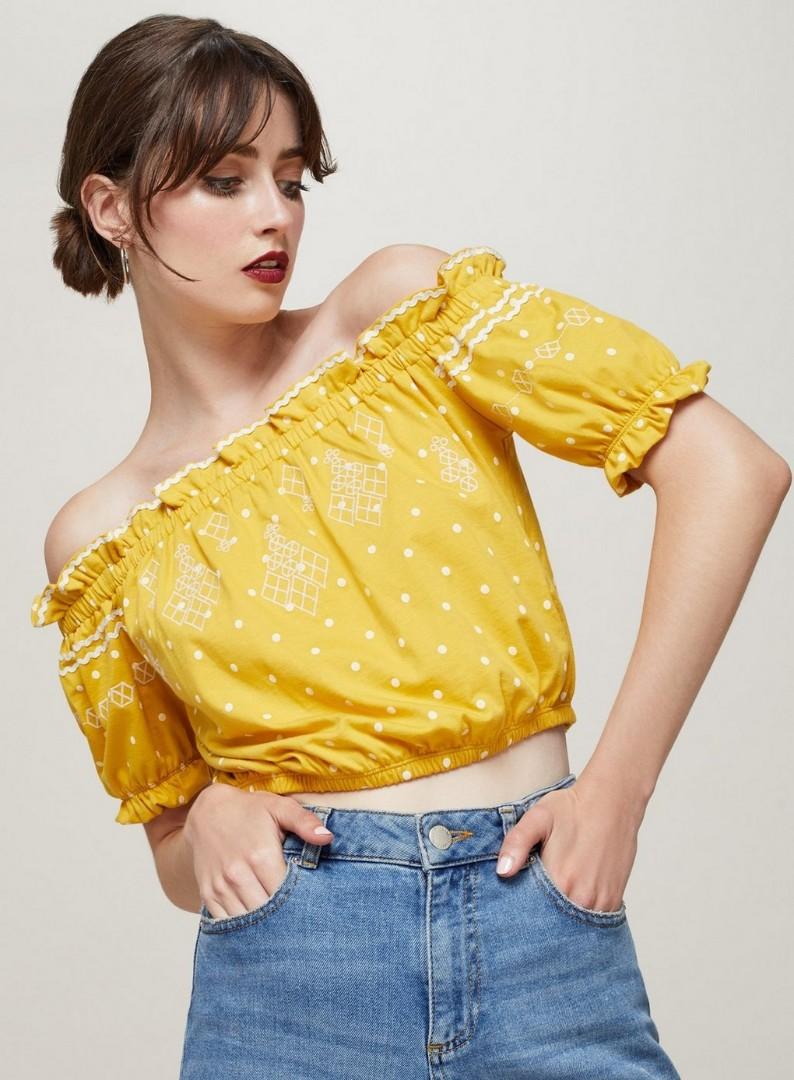 Miss selfridge yellow top hot sale