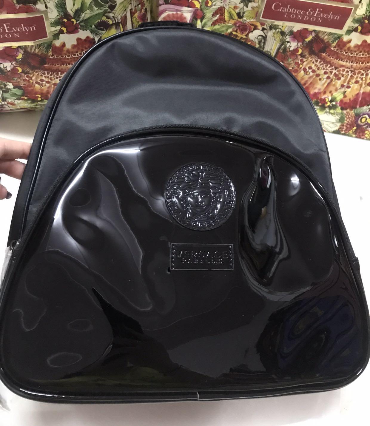 Versace backpack (Category: Bags & Wallets) located in Kuala Lumpur. Submitted by kittyqueen33 (Listing ID 226881599, Image 2). Description: Brand new Versace parfums Gift backpack. comes with dust bag Original perfume counter free gift Price : RM 390 Preorder deposit RM 100 Size : 33 H x 29 L x 17 Base width in CM 1- sold While stock last~.