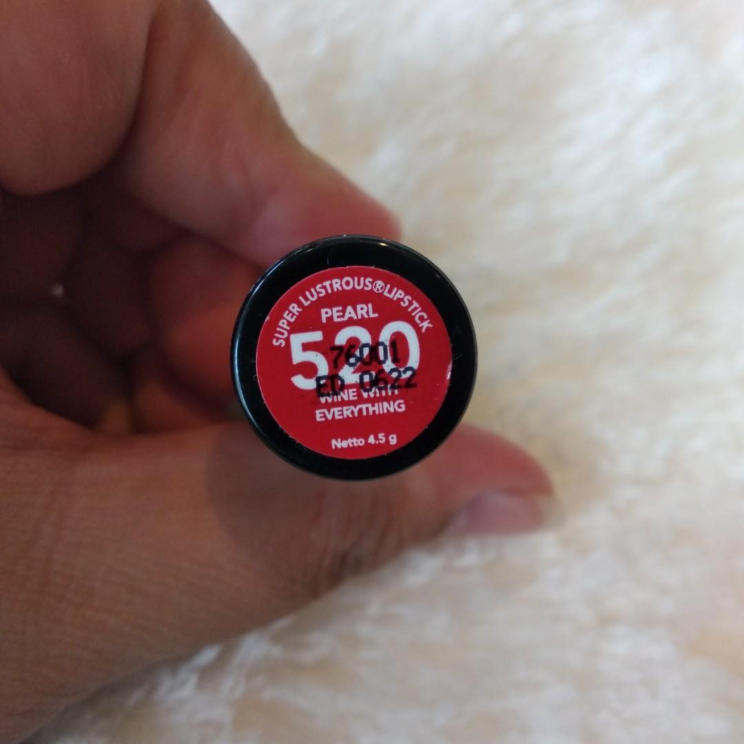Revlon Super Lustrous Lipstick Pearl 520 Wine With Everything Kesehatan Kecantikan Rias Wajah Di Carousell