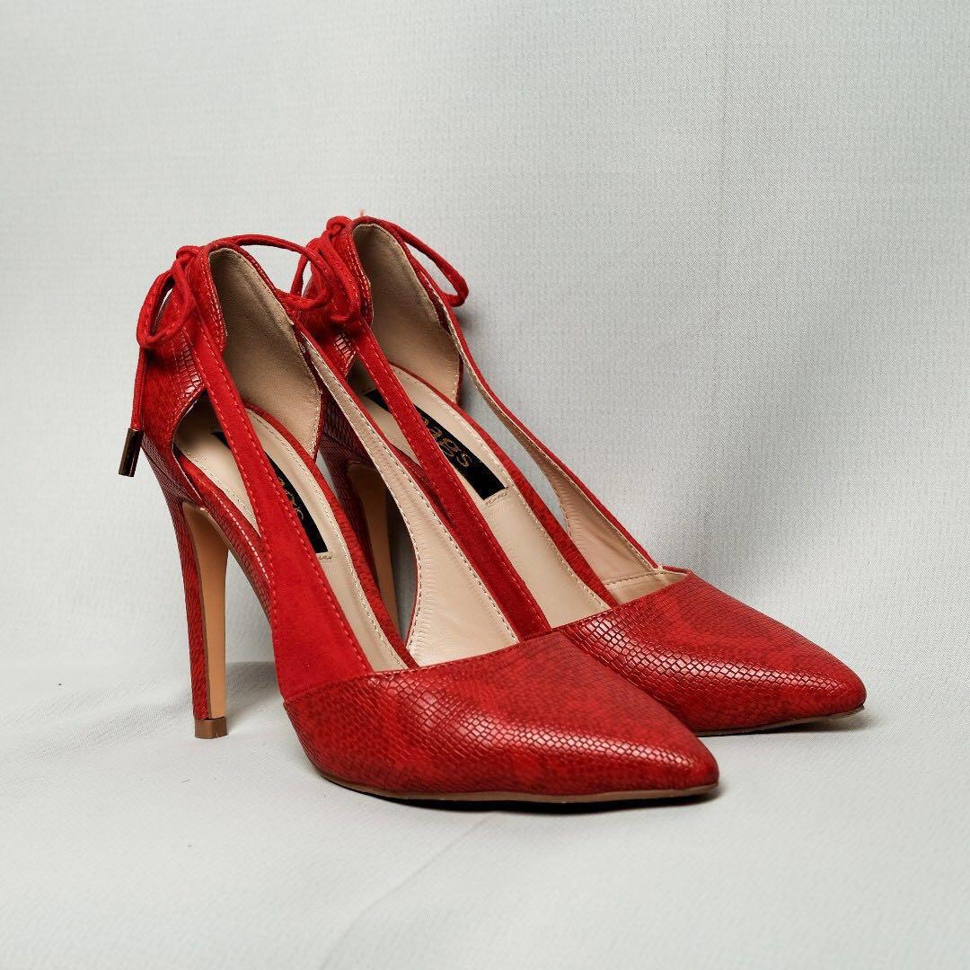red bow shoes heels