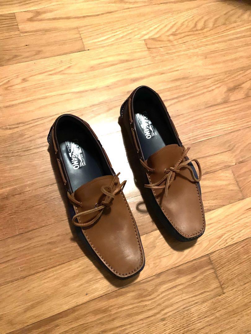 Salvatore Ferragamo Boat Shoes (Tan 