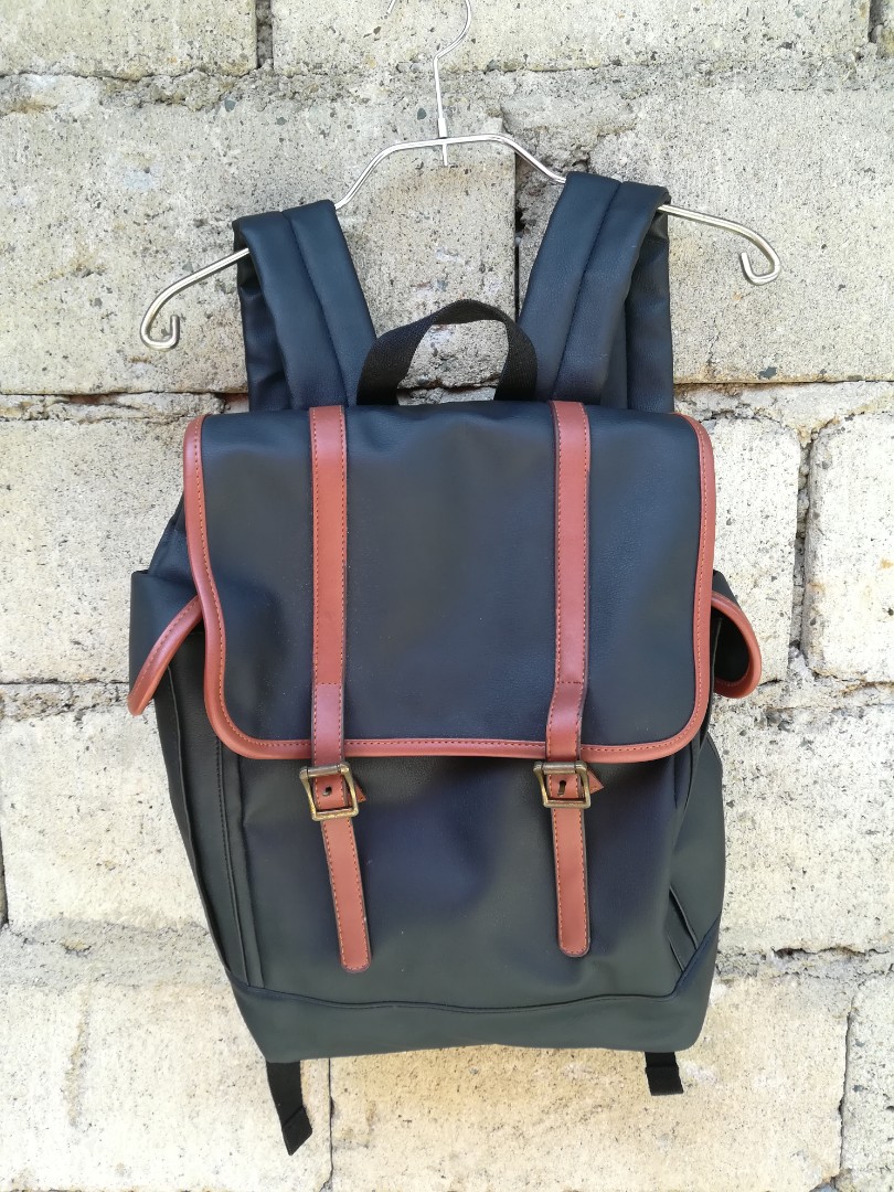 Salvatore Mann Black Leather Backpack Men s Fashion Bags