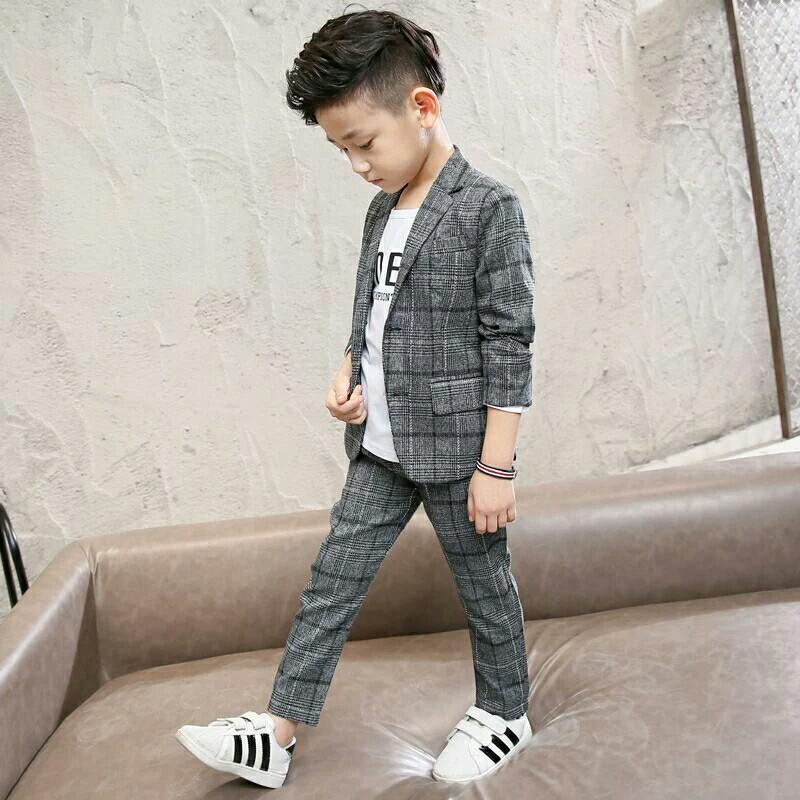 Set Baby Boys Clothing Sets Children Blazer Jacket Pants 2pcs