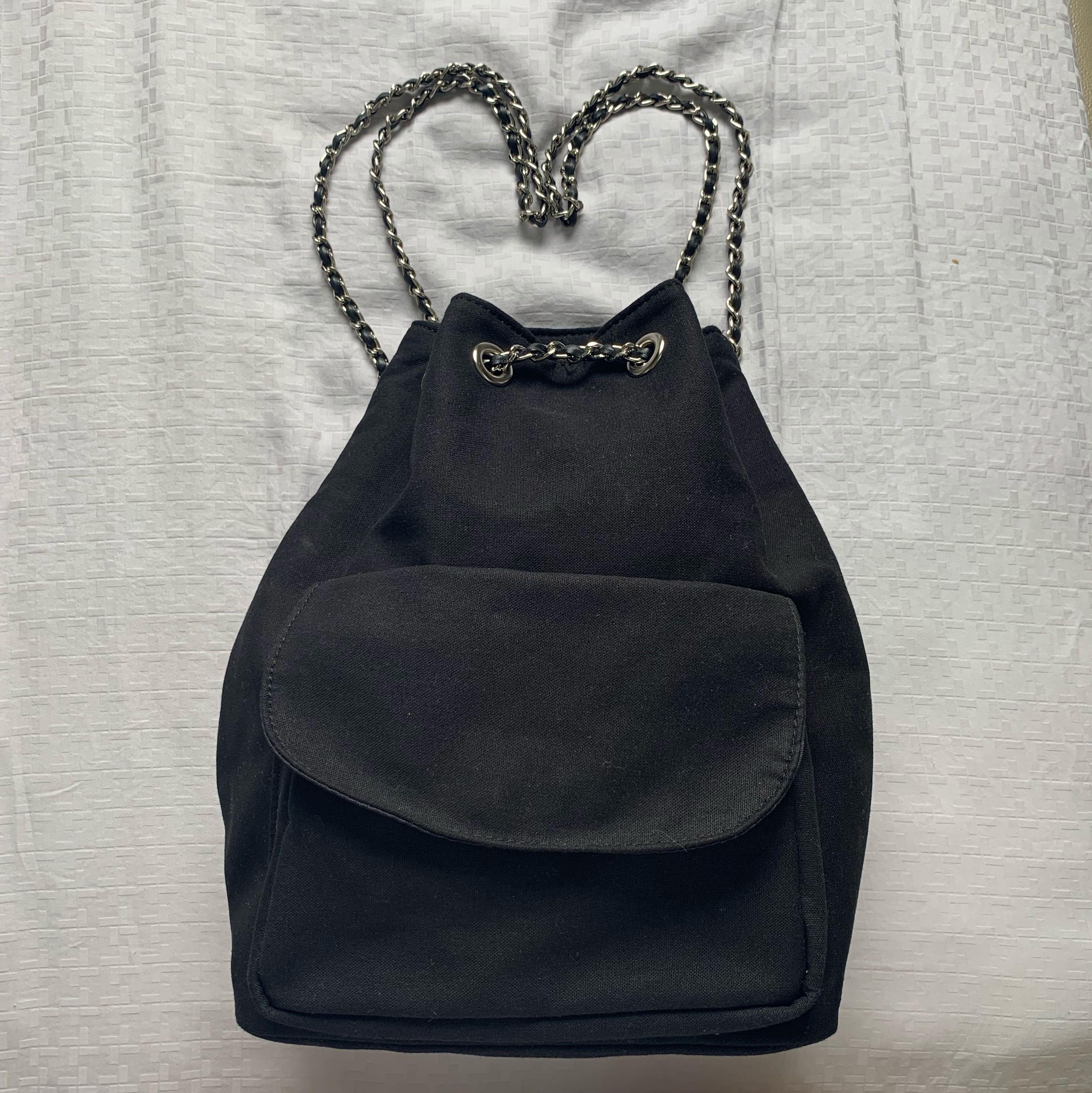 Black stylenanda Weave Chain Strap Backpack Women s Fashion Bags