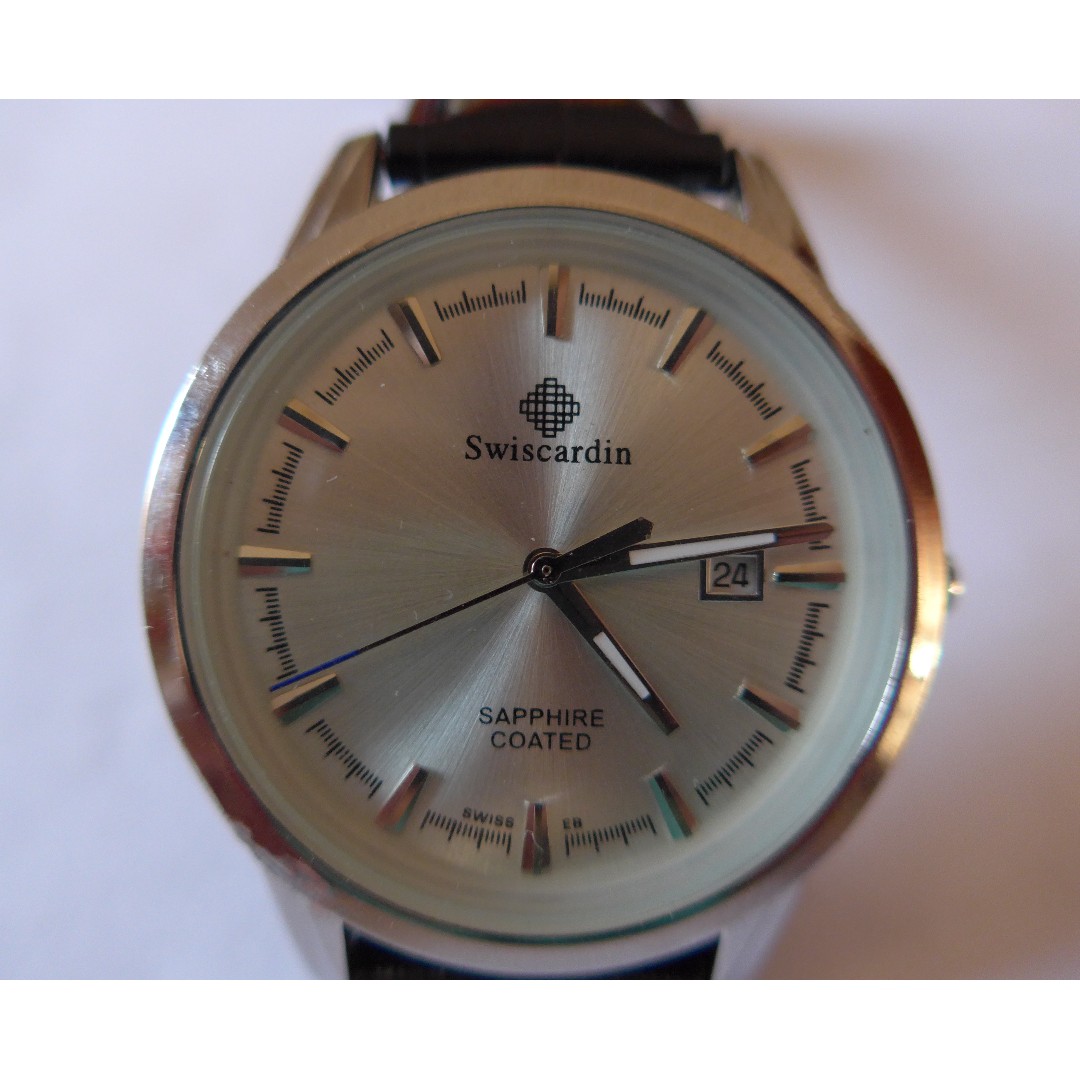 Swiscardin watch sapphire coated clearance