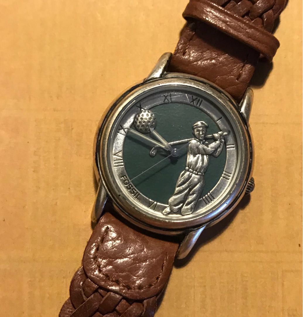 Vintage Authentic Fossil Special Edition quartz golf watch SE 1018 Sold Hobbies Toys Collectibles Memorabilia Vintage Collectibles on Carousell