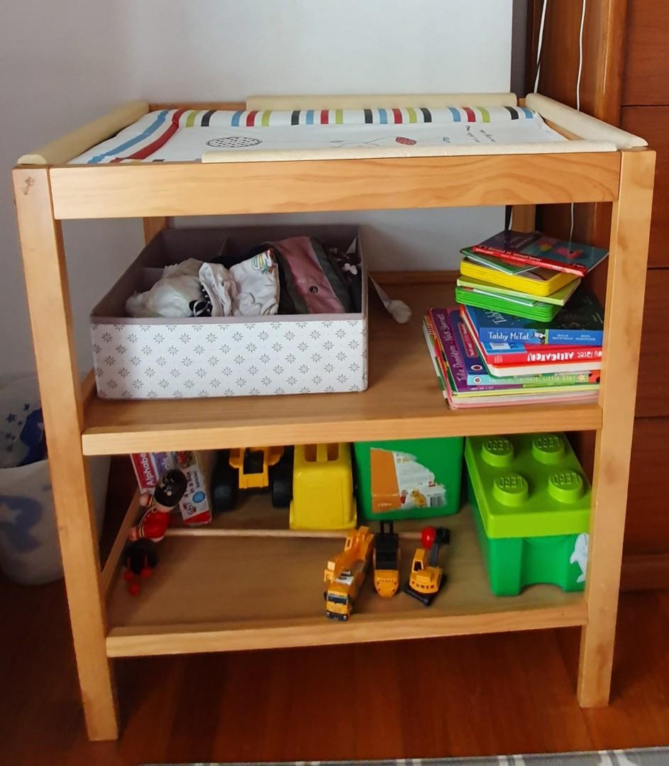 wood diaper changing table