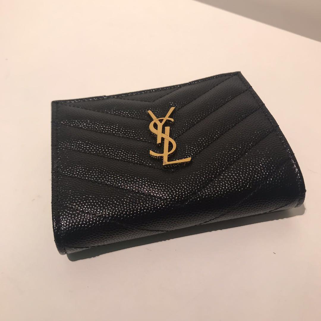 saint laurent monogram small leather wallet