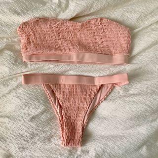strapless bikini pink