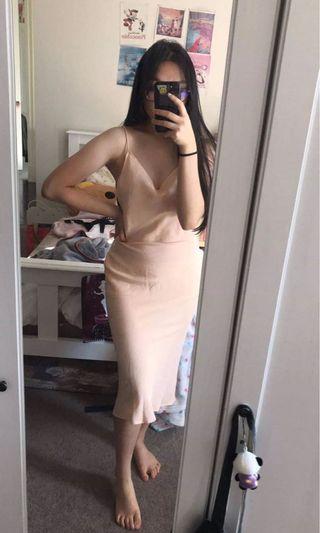 Peach slip dress