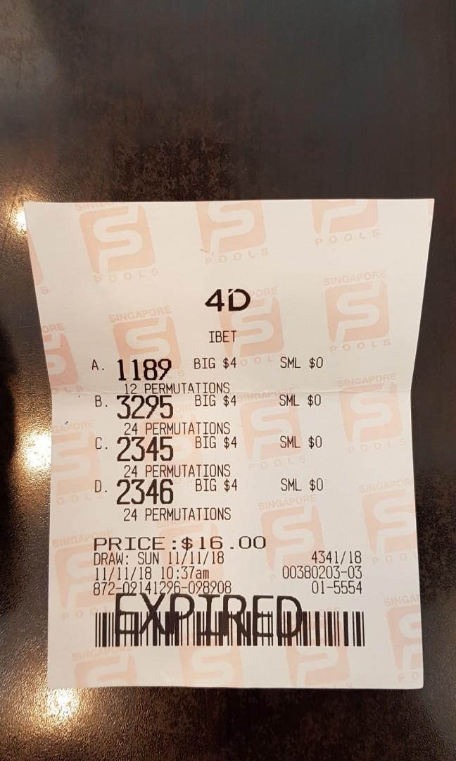 4d Ticket Singapore Pools Everything Else On Carousell