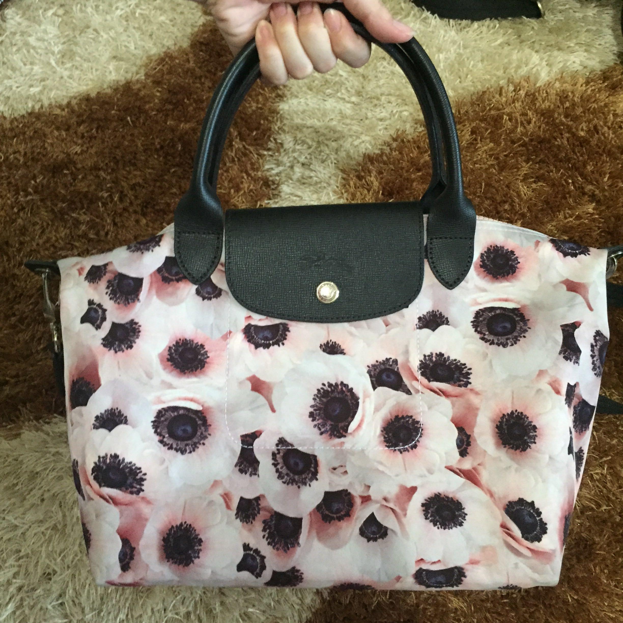 authentic longchamp anemone pink medium Fesyen Wanita Tas