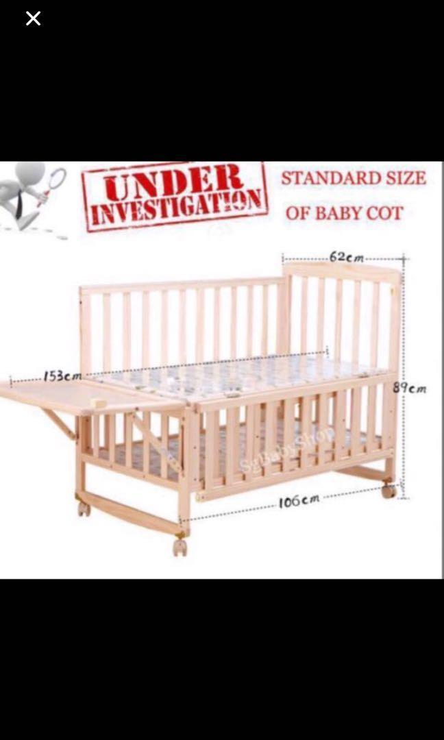 Baby cot, drop side, Babies & Kids, Baby Nursery & Kids Furniture, Cots