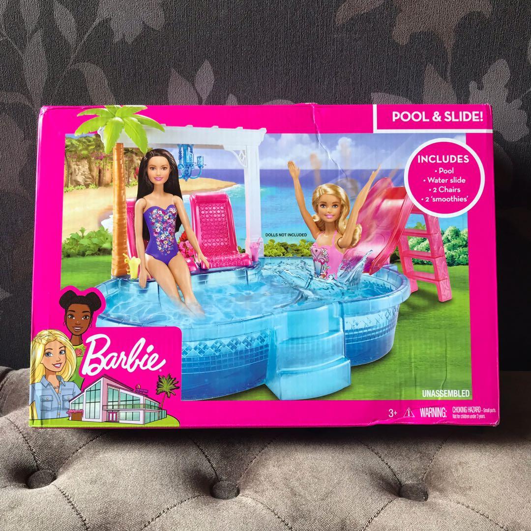 barbie pool with slide