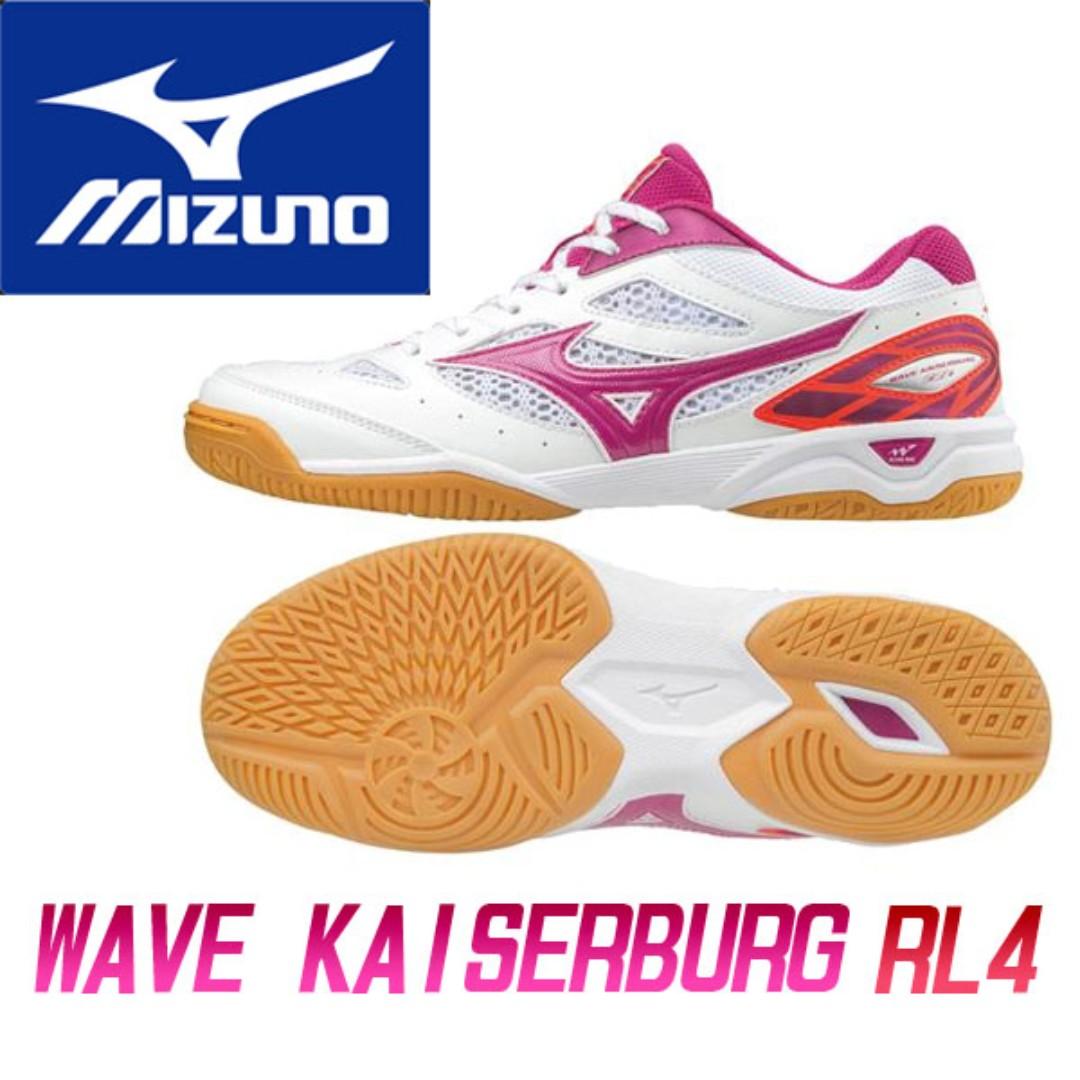 BN: MIZUNO Table Tennis Ladies Shoes WAVE KAISERBURG RL 4 White Purple  Coral, Sports, Sports Apparel on Carousell